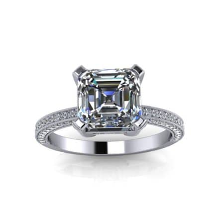 1.75 ct approx asscher pave in white gold