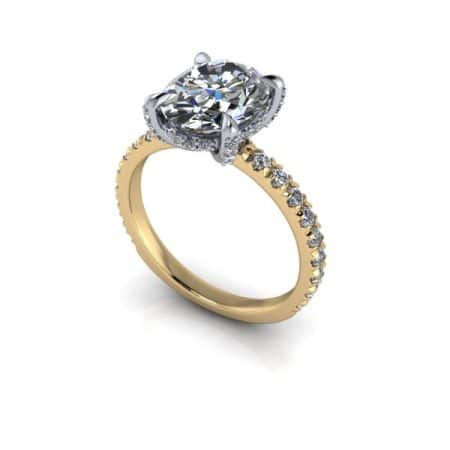 2.25 ct oval hidden halo two tone